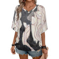 180gsm V-Neck Short Sleeve Top(All-Over Printing)