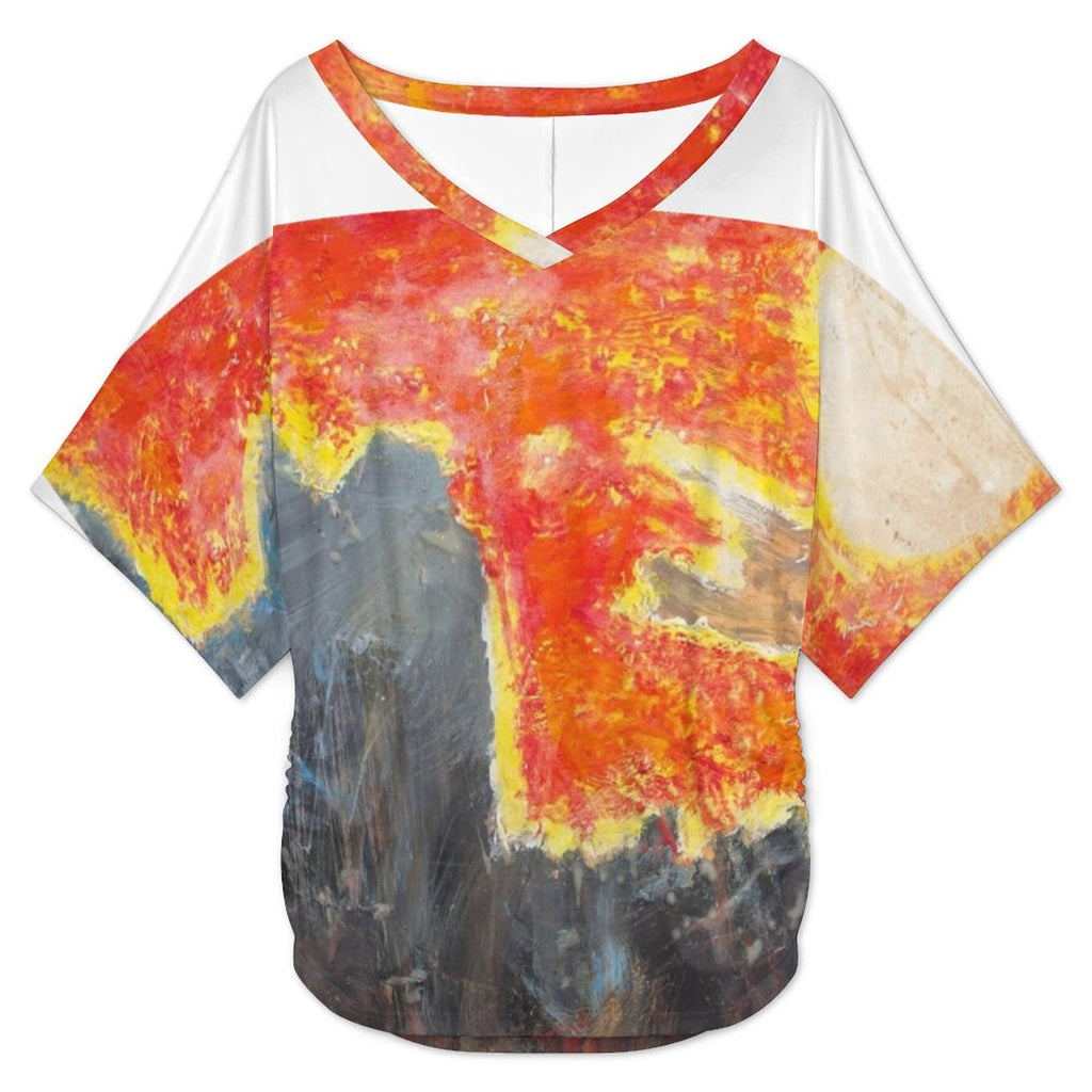 180gsm V-Neck Short Sleeve Top(All-Over Printing)