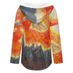 170gsm Women's V Neck Long Sleeve Hoodie(All-Over Printing)