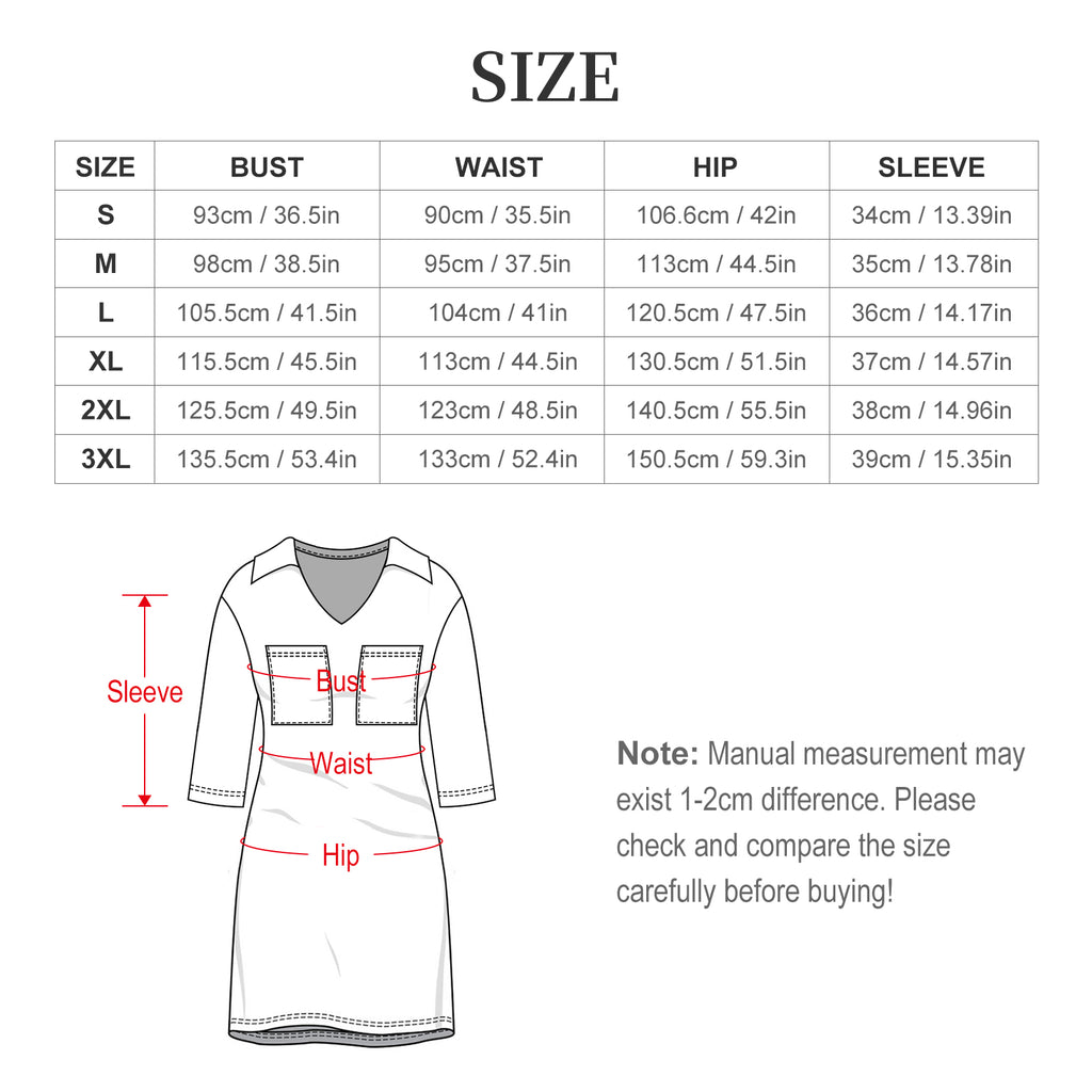 180gsm V-neck Dress for Women(All-Over Printing)