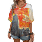 180gsm V-Neck Short Sleeve Top(All-Over Printing)