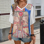 180gsm V-Neck Short Sleeve Top(All-Over Printing)