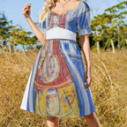 Short Sleeve V Neck Lovely Dress(All-Over Printing)