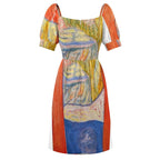 Short Sleeve V Neck Lovely Dress(All-Over Printing)