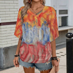 180gsm V-Neck Short Sleeve Top(All-Over Printing)