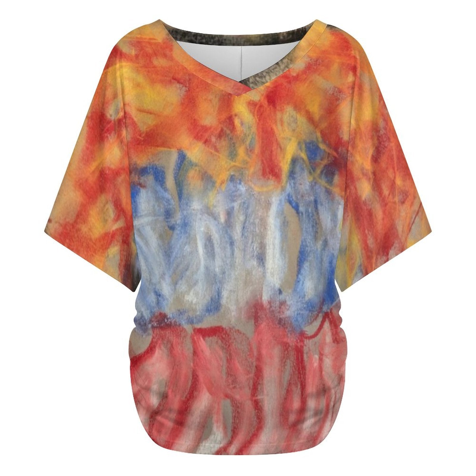 180gsm V-Neck Short Sleeve Top(All-Over Printing)