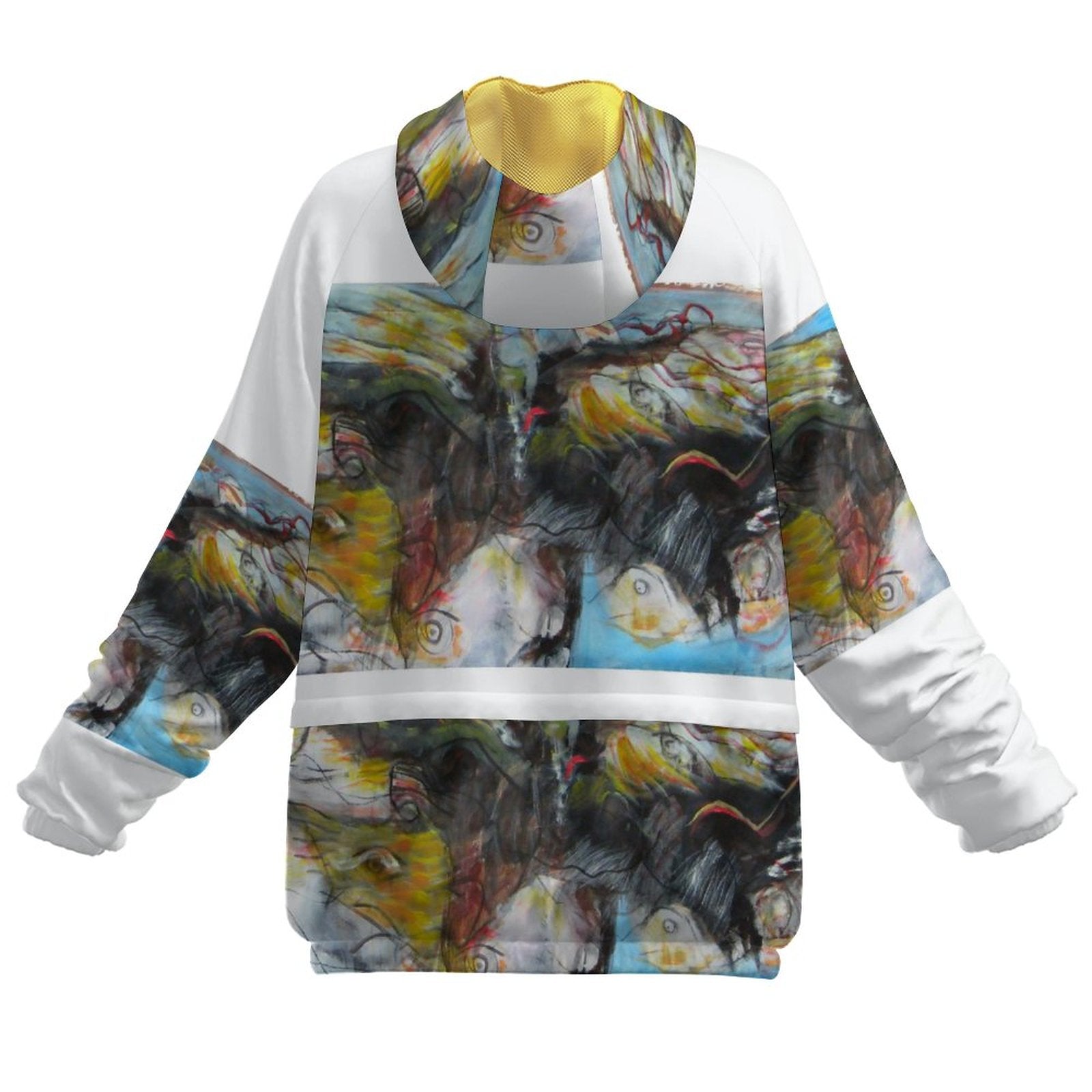 Double-Layered Hoodie with Pockets(All-Over Printing)