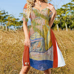 Short Sleeve V Neck Lovely Dress(All-Over Printing)