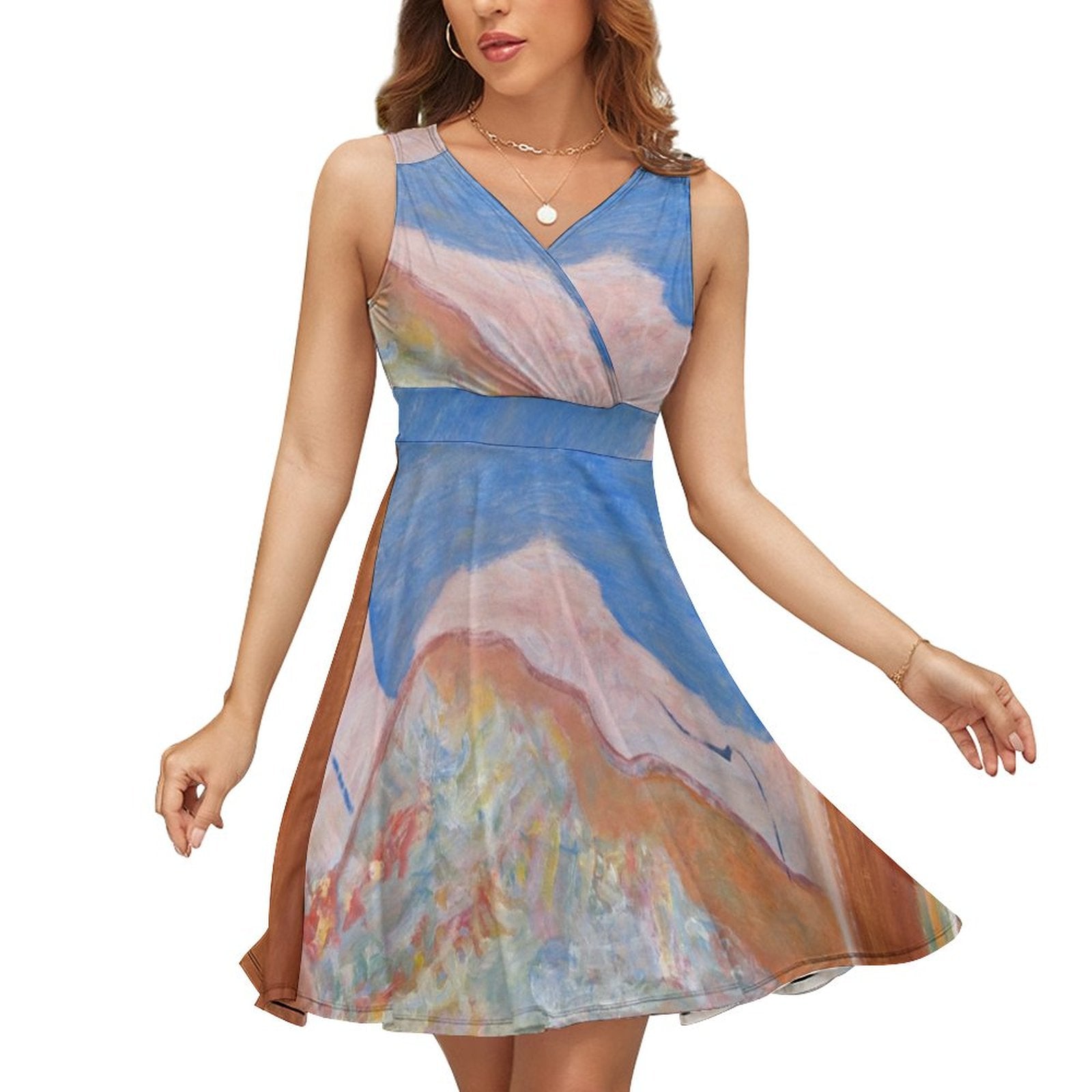 Sleeveless High Waist Dress(All-Over Printing)