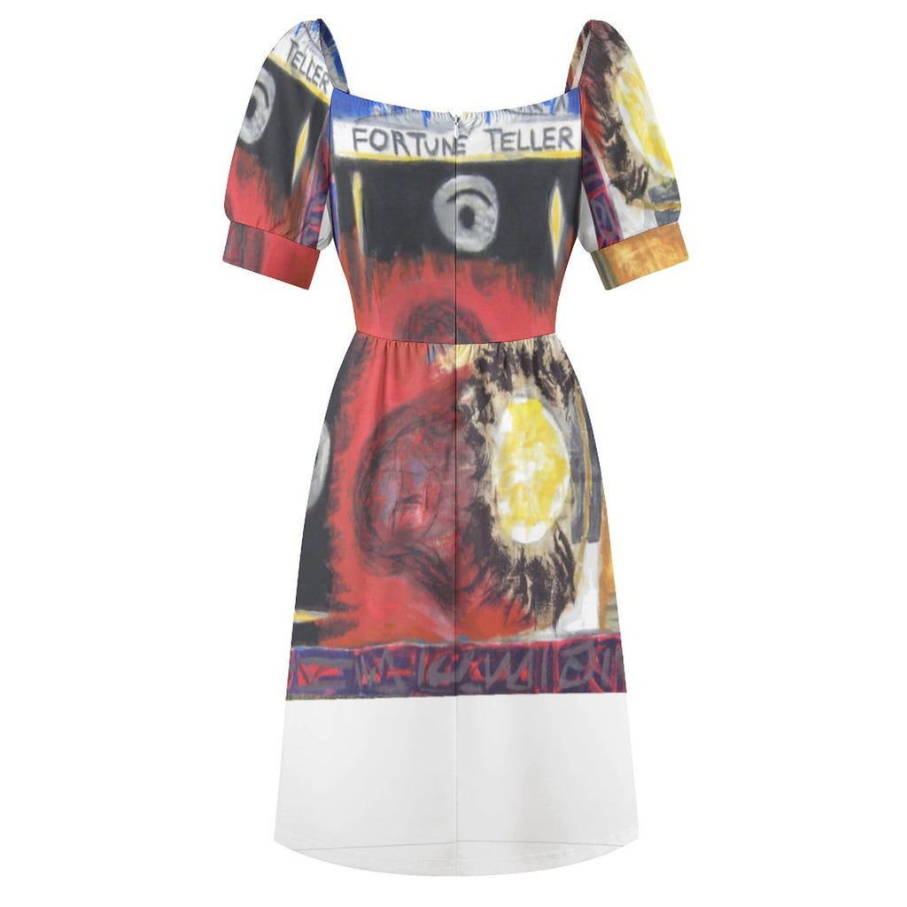 Short Sleeve V Neck Lovely Dress(All-Over Printing)