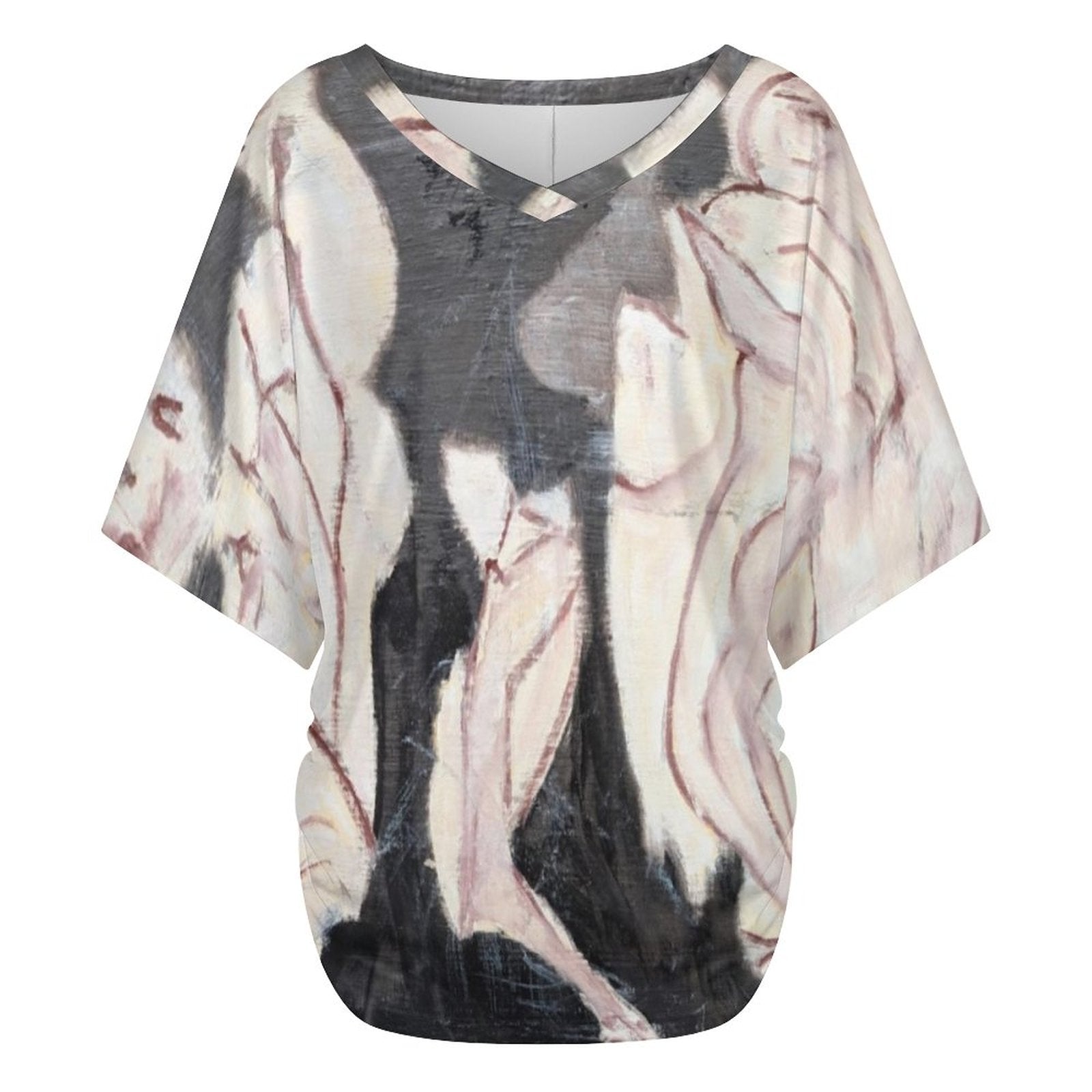 180gsm V-Neck Short Sleeve Top(All-Over Printing)