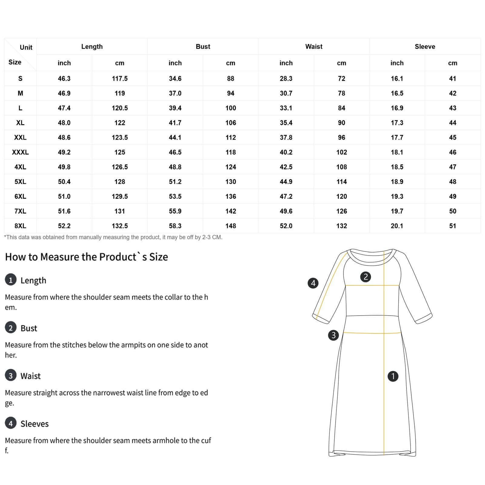 Round Neck 3/4 Sleeve Long Dress(All-Over Printing)