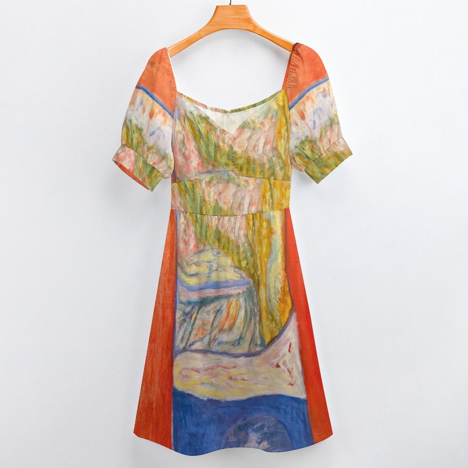 Short Sleeve V Neck Lovely Dress(All-Over Printing)