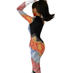 One Shoulder Split Dress(All-Over Printing)