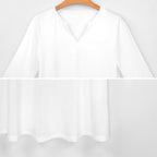 V-neck 3/4 Sleeve Dress with Pockets (All-Over Printing)