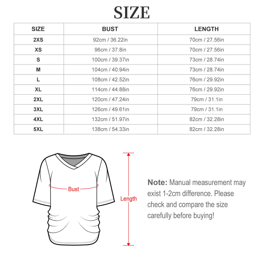 180gsm V-Neck Short Sleeve Top(All-Over Printing)