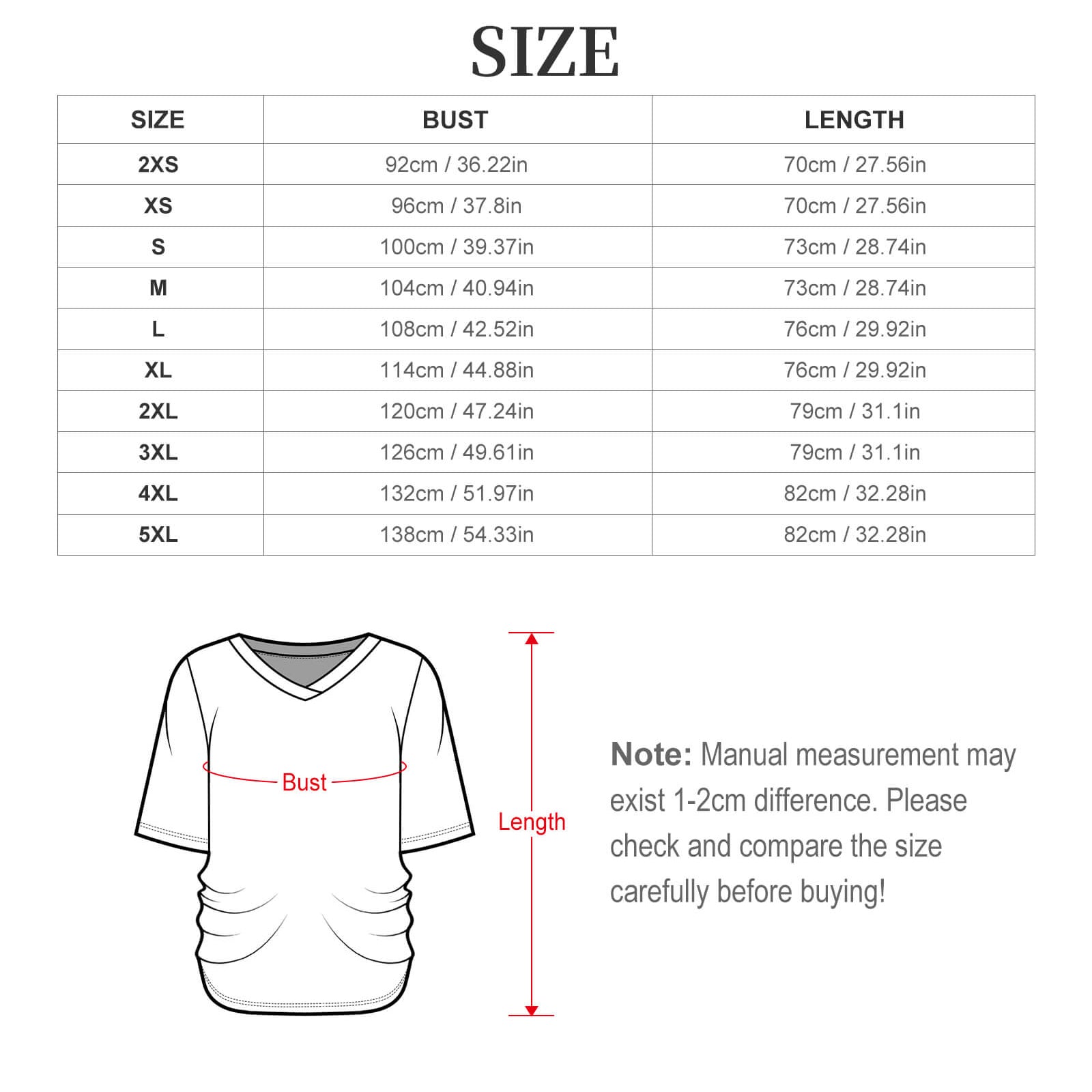 180gsm V-Neck Short Sleeve Top(All-Over Printing)